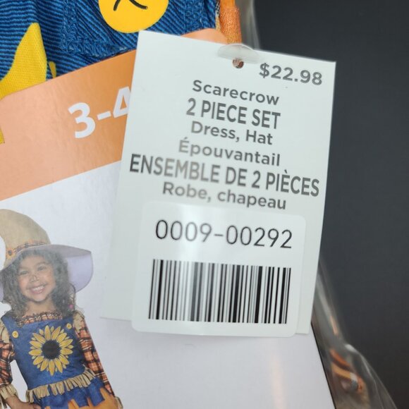 Halloween Cute Scarecrow Sunflower Adorable Toddler Costume , NWT - Picture 12 of 13